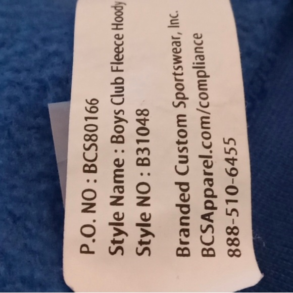 Boy's Club Blue Fleece Hoody From Misawa Japan Youth Size L - Picture 8 of 8